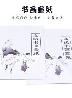 书画宣纸8K宣纸4开8开生宣熟宣半生半熟宣纸学生书法国画画画宣纸