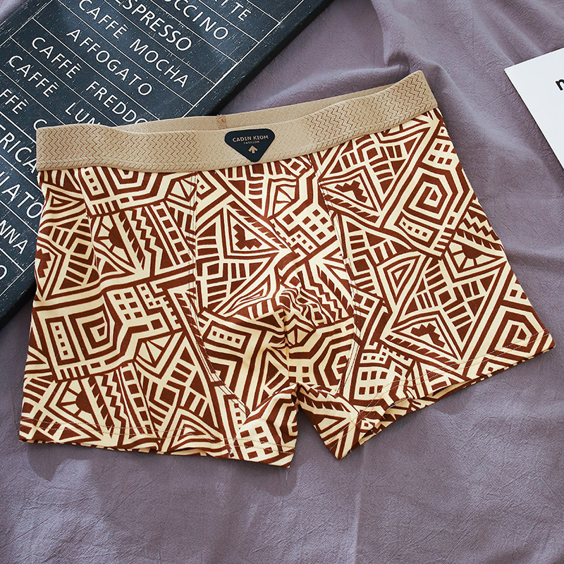 男士四角内裤男生纯棉青少年潮流印花大码短裤运动宽松平角底裤头,女士内衣/男士内衣/家居服,男平角内裤,淘宝优惠券,粉丝福利购,淘宝优惠卷