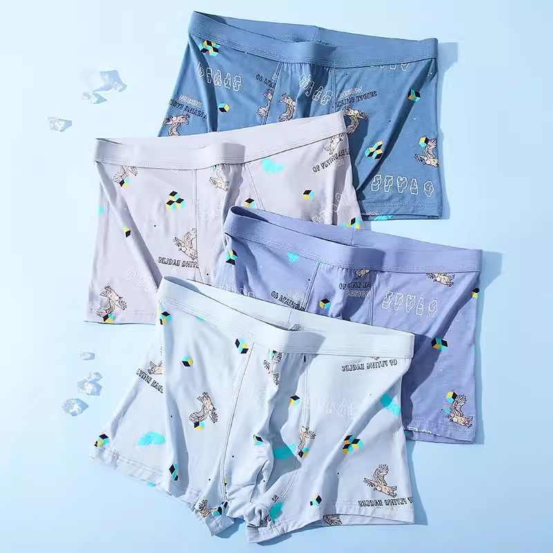 莫代尔男生内裤男士平角裤潮流青少年初高中学生潮流印花四角短裤,女士内衣/男士内衣/家居服,男平角内裤,淘宝优惠券,粉丝福利购,淘宝优惠卷