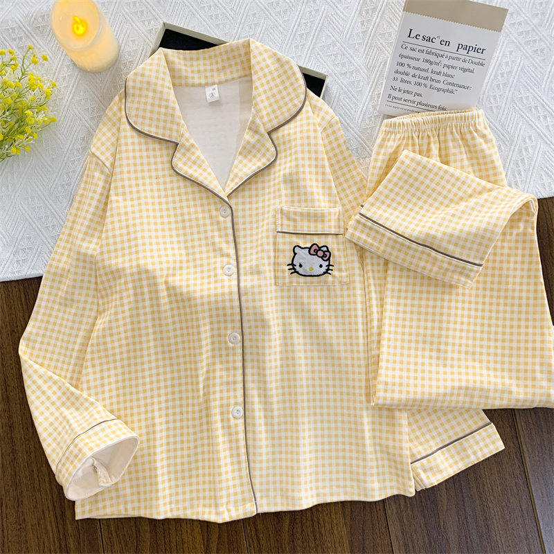 凯蒂猫睡衣少女2025新款秋冬季德绒保暖女孩宽松家居服套装可外穿