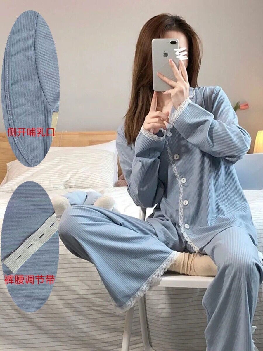 산후복 여름용 얇은 산모 잠옷 산후 수유복 임신기간 56개월 산모 땀흡수 78개월