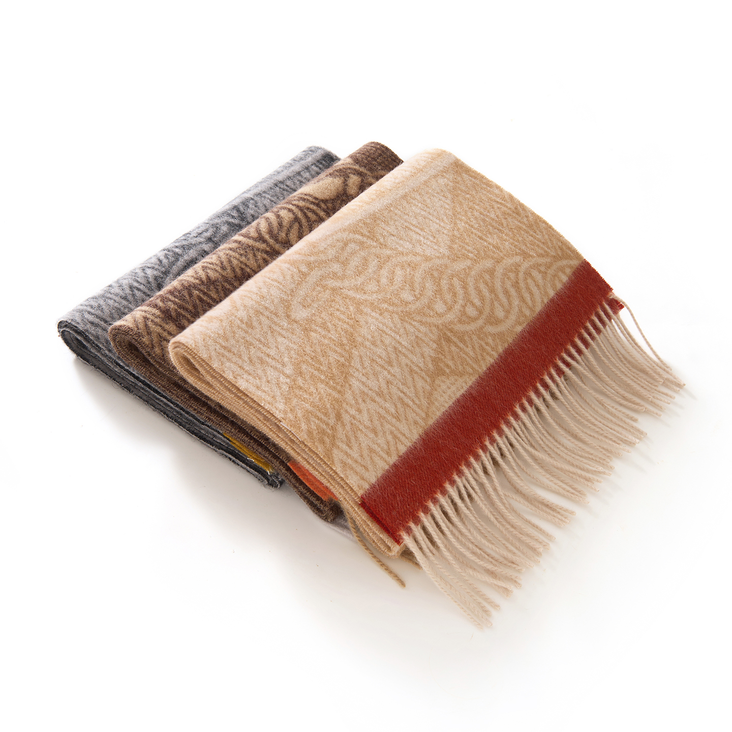 新款羊毛围巾男女秋冬女生羊绒围脖加厚保暖提花送女友礼物高颜值