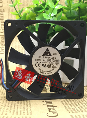 AUB0812HHB Delta/台达  8cm超薄静音机箱cpu散热风扇 12v 0.24a