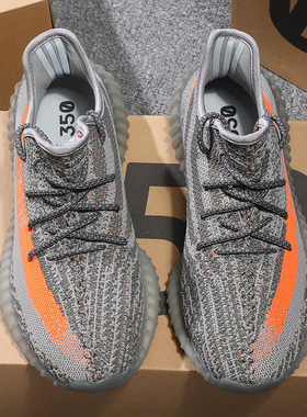 秋季柏宜椰子鞋男350透气休闲鞋灰桔真爆运动跑步鞋软底莆田潮鞋