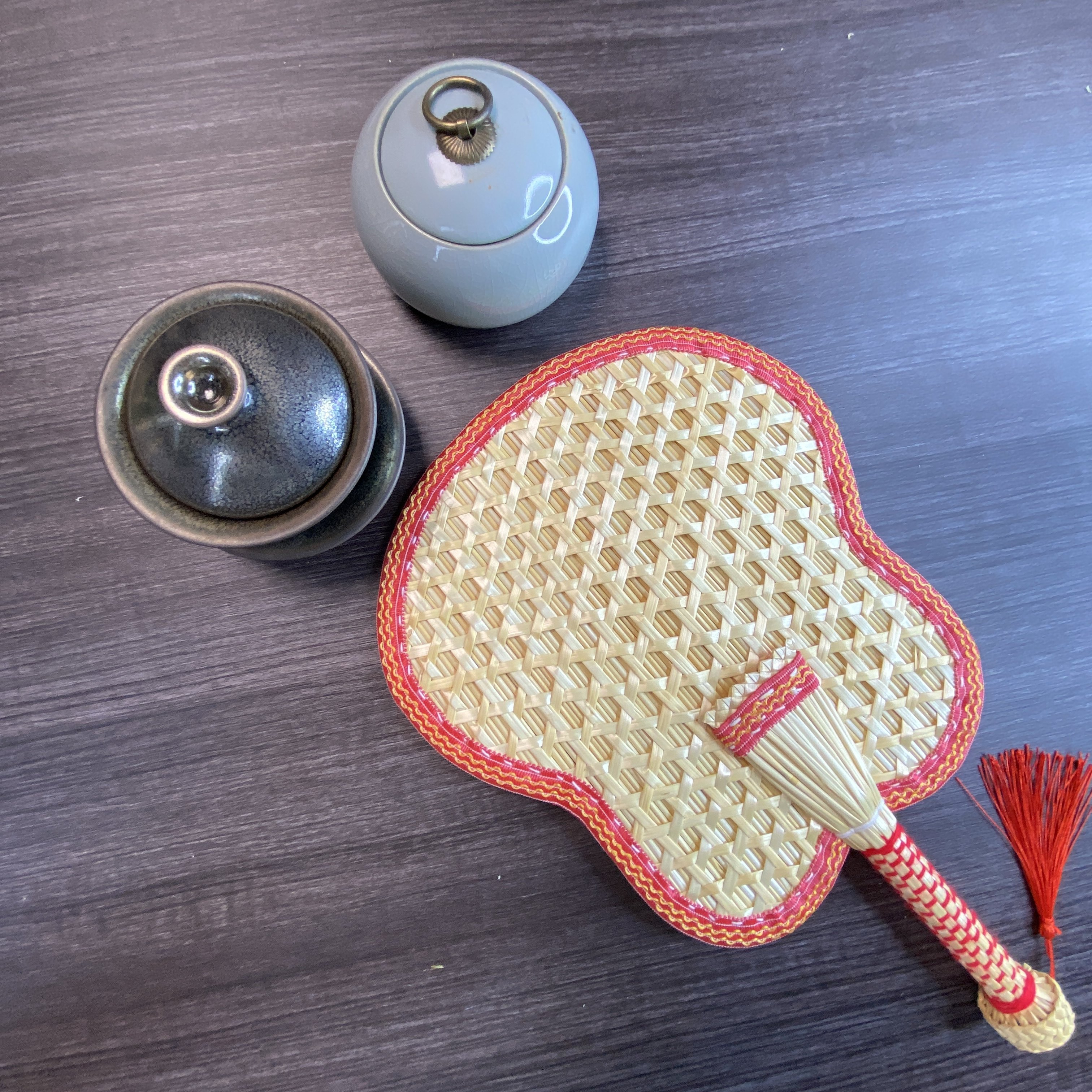 羊流牌非遗新款麦秆芭蕉扇风大蕾丝古风夏季随身古典流苏扇子包邮