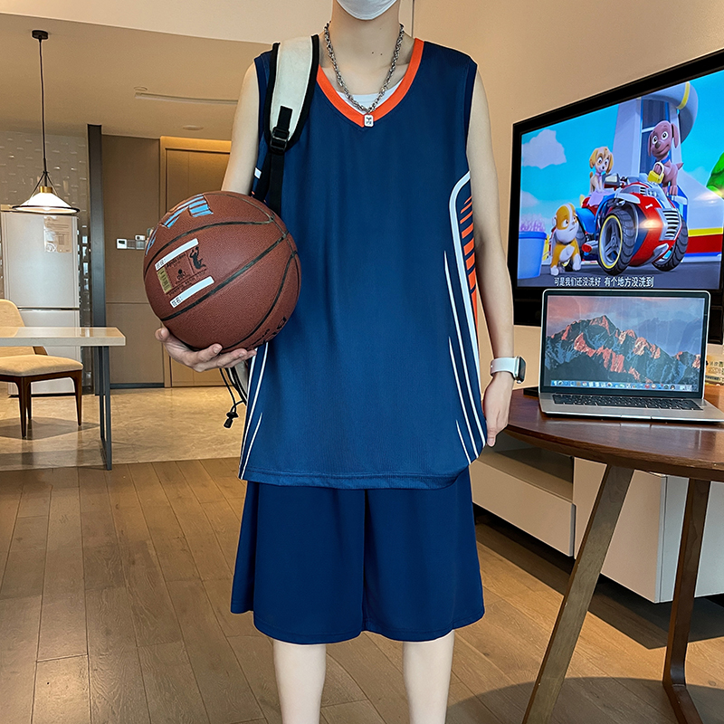 青少年篮球服套装夏季男孩13-15岁初高中学生潮牌背心短裤运动服