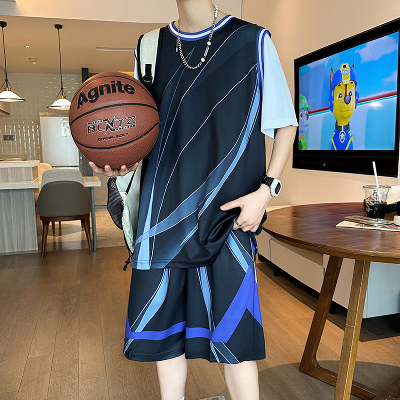 青少年篮球服套装夏季男孩12-15岁初中高中学生大童短袖T恤运动服