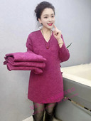 春秋洋气大码 新中式 国风盘扣连衣裙中老年女装 宽松遮肚子显瘦裙子