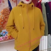 宽松时尚 加绒加厚摇粒绒外套女秋冬新款 休闲连帽拉链开衫 保暖夹克