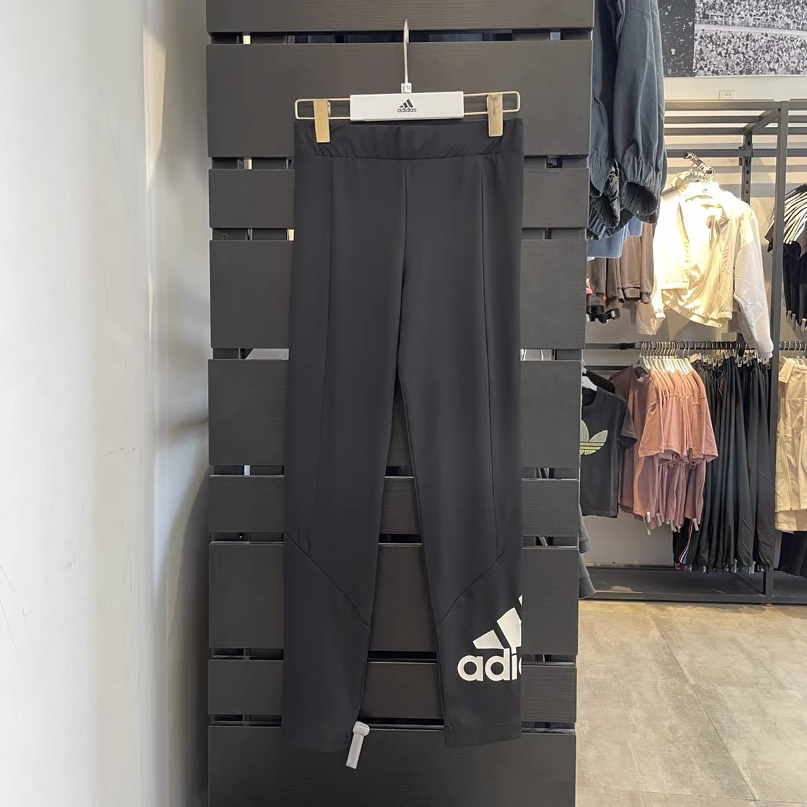 文文正品 adidas阿迪达斯中大童薄款速干弹力紧身打底裤子 GN1438