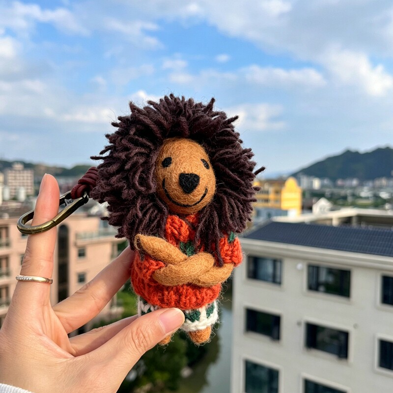 尼泊尔手工羊毛毡大猩猩钥匙扣