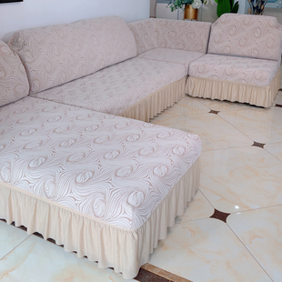 加厚U型无扶手沙发套弹力沙发套罩转角贵妃组合纯色L型简约万能罩