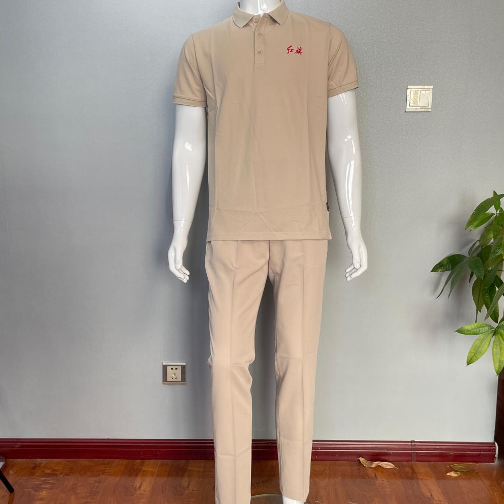 新款红旗汽车销售男女杏色长裤4S店前台工装夏季浅卡其西裤工服