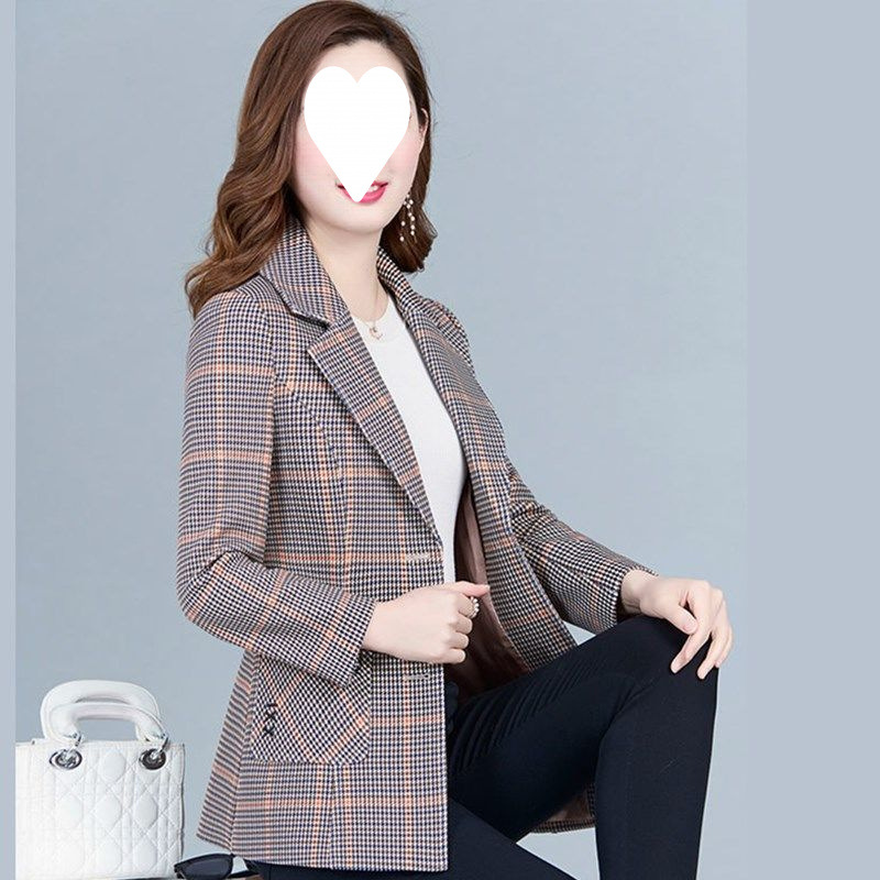女装格子小外套西服秋季上衣短款休闲2025新款女士小西装春秋韩版