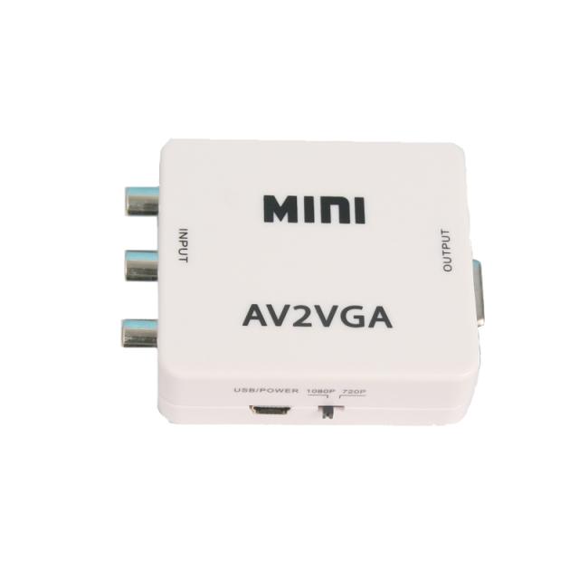 AV转VGA转换器机顶盒线视频TV转电脑显示器看电视转vga