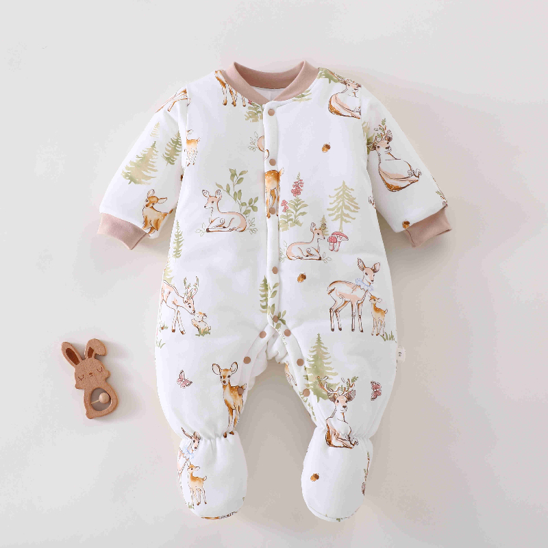【300克包脚】婴儿连脚连体衣冬季加厚新生儿衣服a类宝宝哈衣纯棉