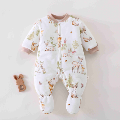 【300克包脚】婴儿连脚连体衣冬季加厚新生儿衣服a类宝宝哈衣纯棉