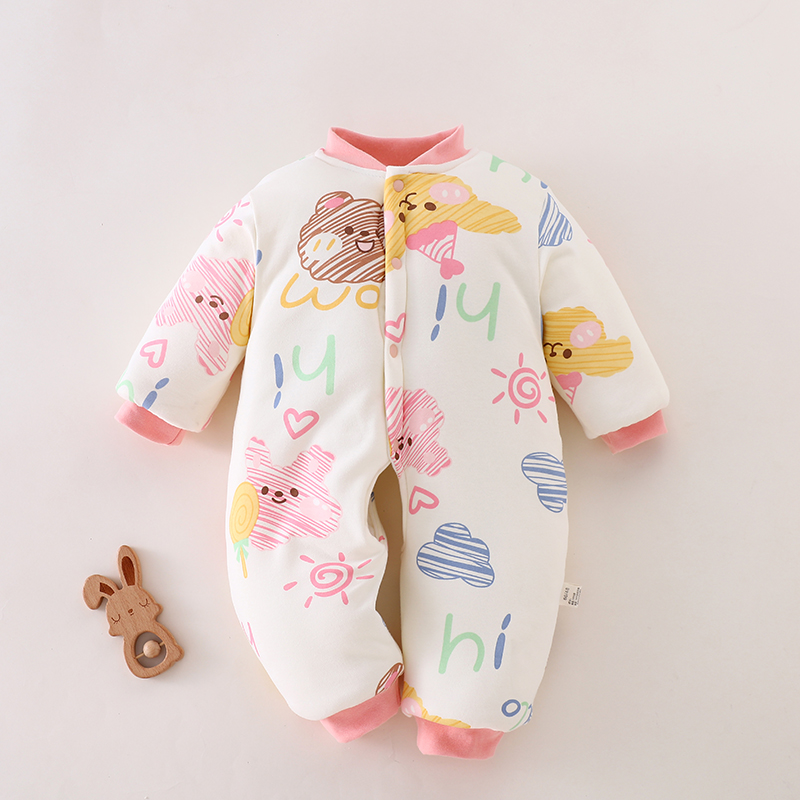 加厚300克新生儿刚出生冬季连体衣哈衣外出穿0-1岁3-6-9个月衣服8