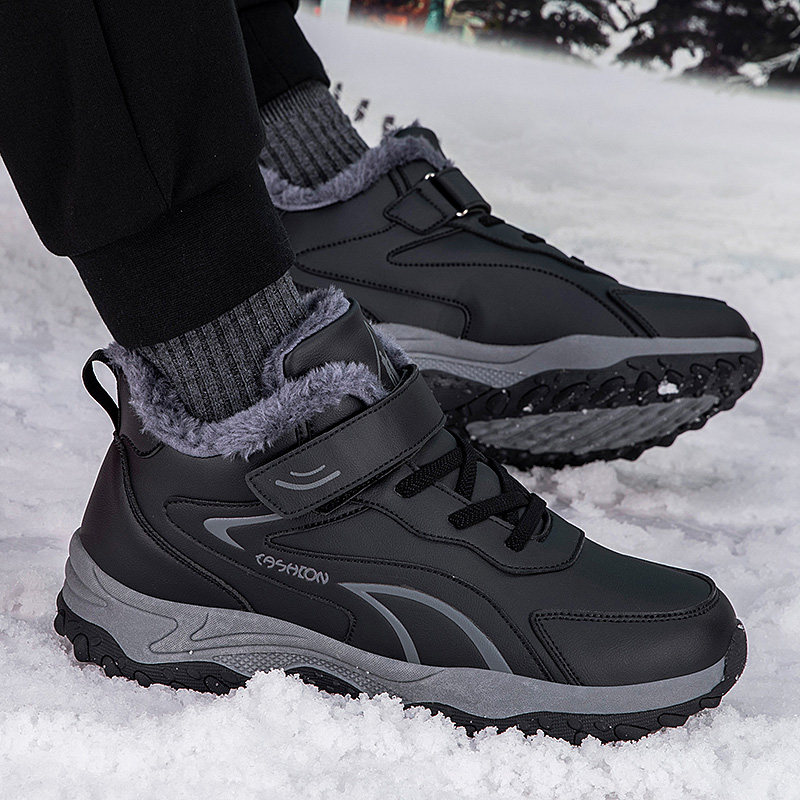 冬季防水加绒保暖棉鞋中老年防滑健步鞋爸爸户外雪地靴男短筒靴子,流行男鞋,棉鞋,淘宝优惠券,粉丝福利购,淘宝优惠卷