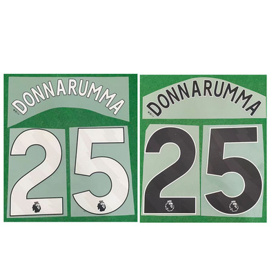 2025英超曼城印字印号25号多纳鲁马福登哈兰德主客场热转印烫画