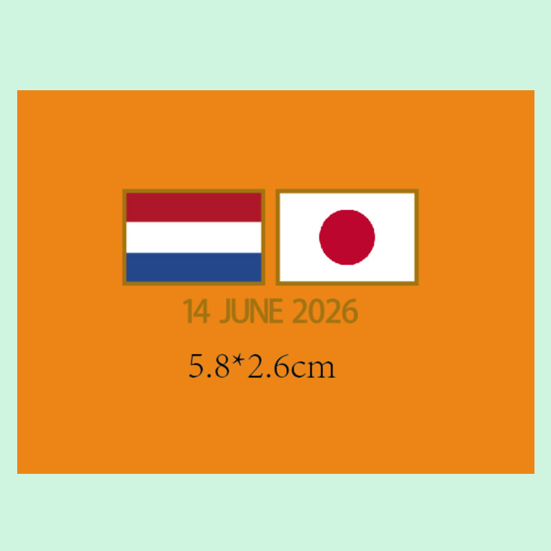 2026荷兰对赛荷兰对阵日本世界杯专用对赛小字热转印烫画