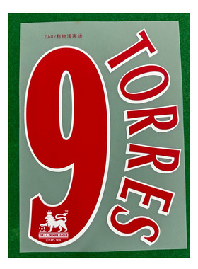 06-07利物浦客场印字9号托雷斯#9 TORRES Nameset 热转印烫画