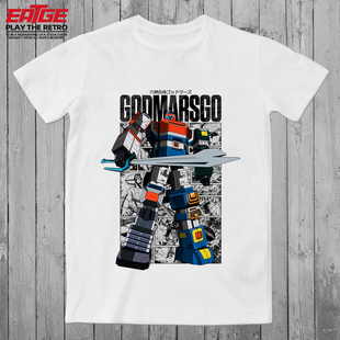 六神合体T恤God Mars宇宙王者雷霆王80后动漫GODMARS原创纯棉T恤