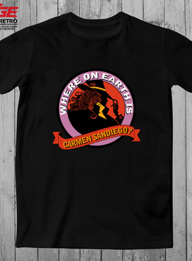 神偷卡门T恤卡门珊迪亚哥Carmen Sandiego复古潮牌原创潮流体恤