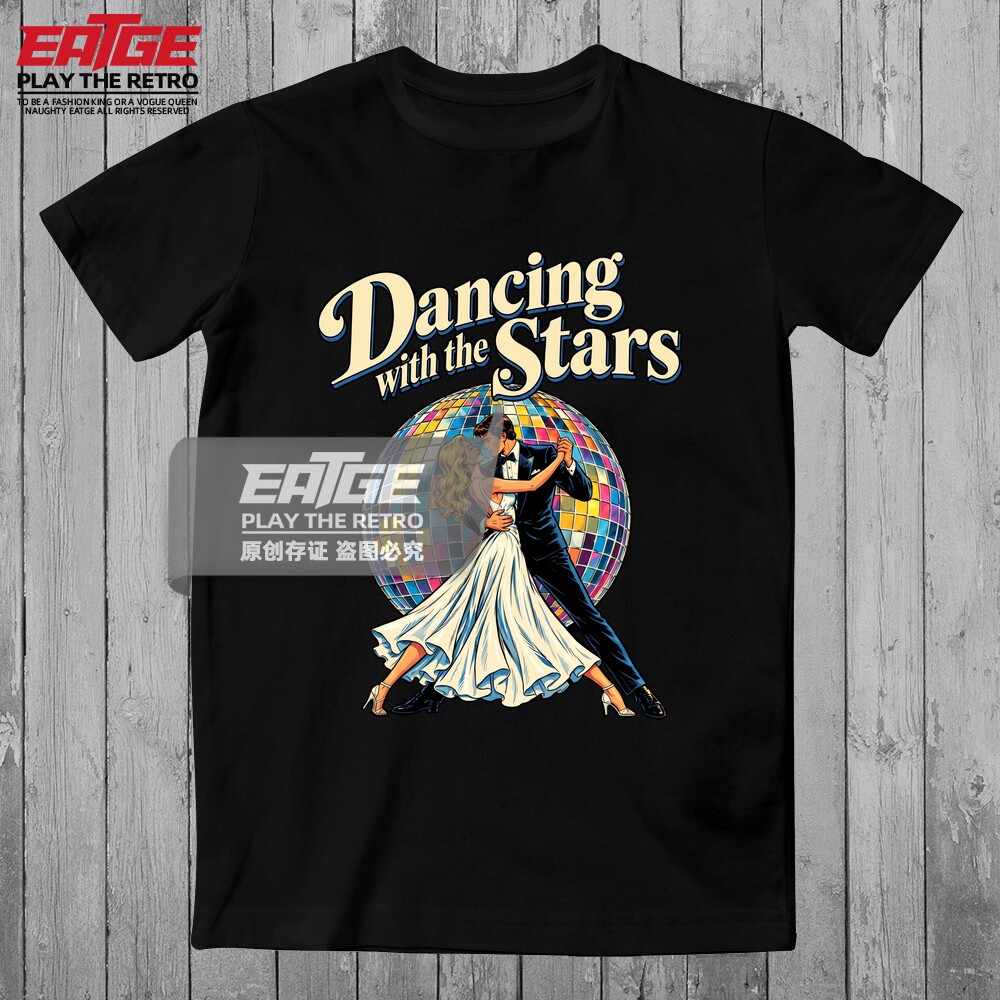 与星共舞Dancing with the Stars美式复古水晶球华尔兹舞会T恤