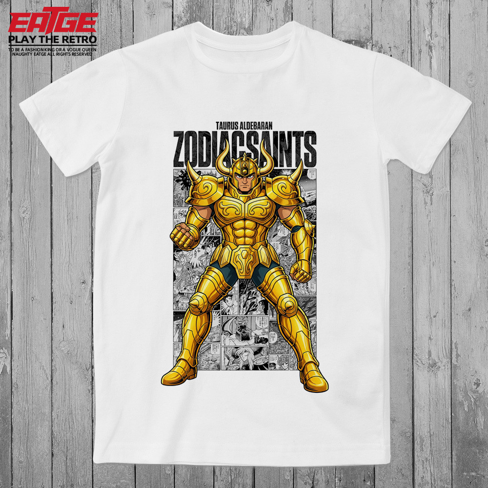 金牛座黄金圣斗士T恤牧牛座阿鲁迪巴朗Aldebaran怀旧原创纯棉体恤