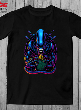 异形T恤Xenomorph原创设计Alien电影周边潮流TEE纯棉大码潮牌体恤