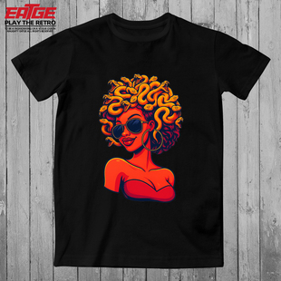 蛇蝎美人美杜莎T恤夏日朋克嘻哈潮流高街TEE原创纯棉大码潮牌体恤