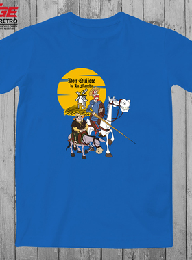 堂吉诃德T恤怀旧TEE动画片Don Quijote de La Mancha纯棉原创体恤