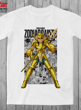 天秤座黄金圣斗士T恤天平座童虎Dohko怀旧动漫漫画原创纯棉体恤