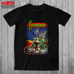 恶魔城T恤FC红白机游戏Castlevania怀旧NES复古电竞潮牌纯棉体恤