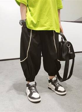 夏装儿童2012新款防蚊裤男童冰丝轻薄运动裤中大童哈伦裤洋气韩版