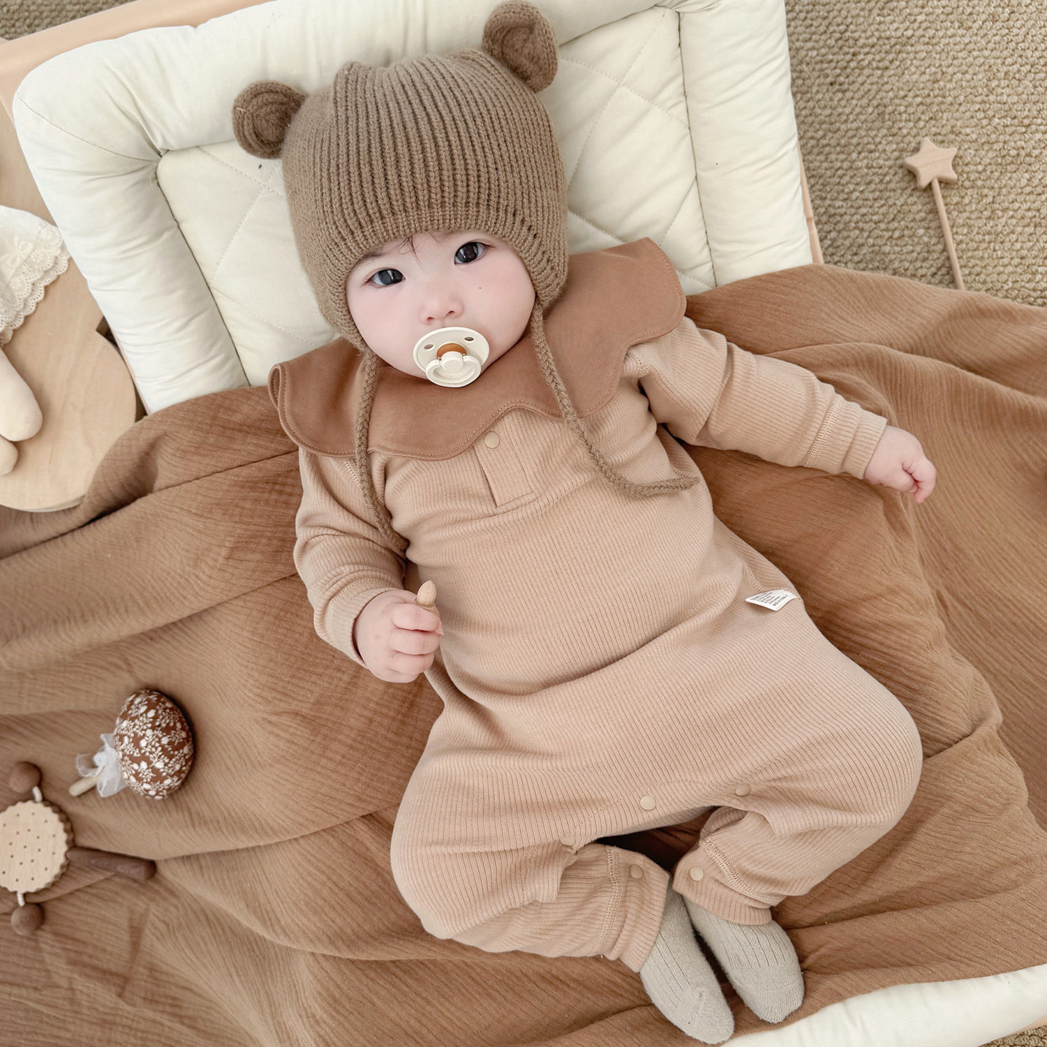 美拉德！秋冬加厚婴儿连体衣爬服