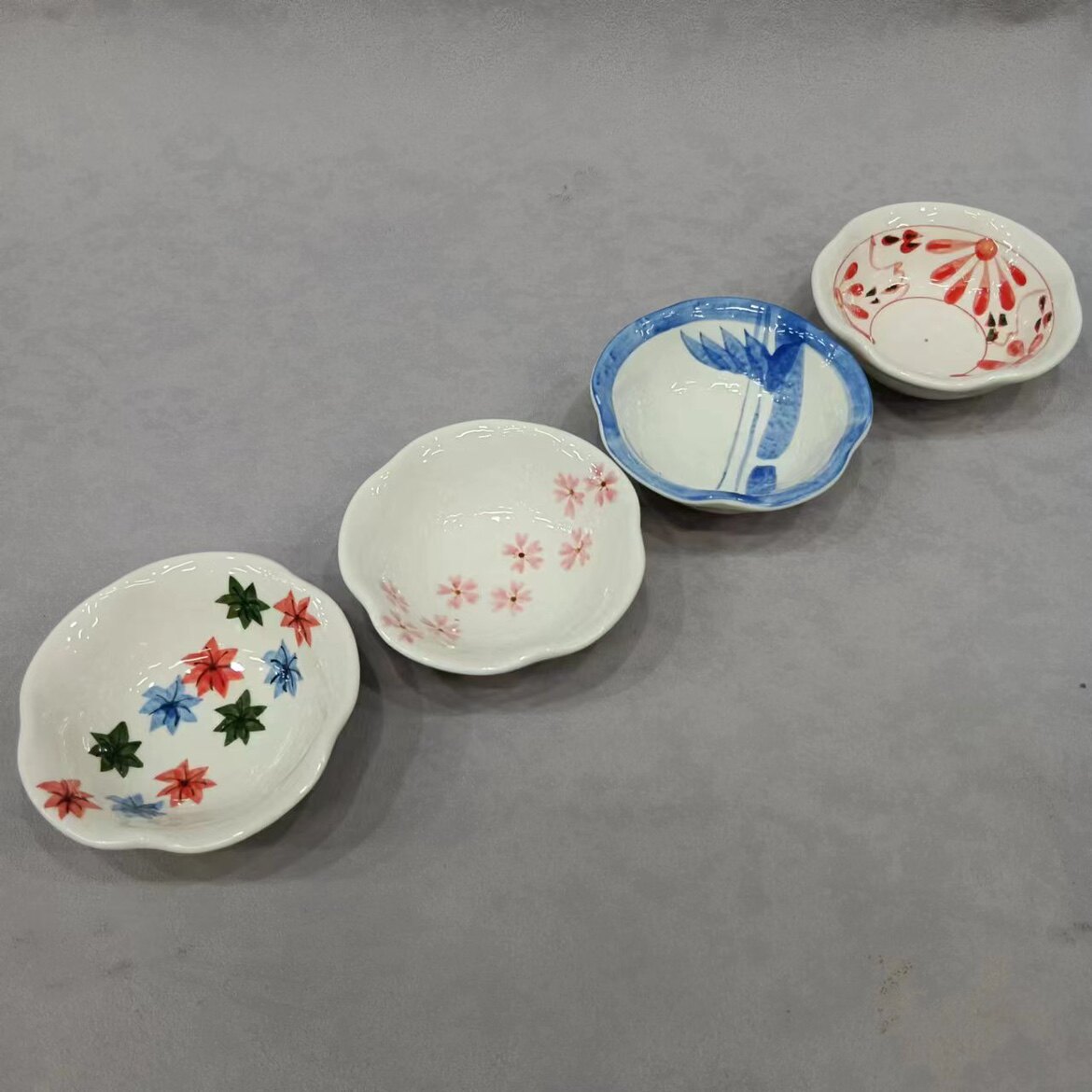 日本料理陶瓷餐具圆形花边小吃前菜碟海草冰激凌碗珍味盅多用盘子