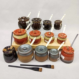 日本进口怀石板前料理陶瓷餐具带盖汤汁罐子羊马毛刷酱油刷寿司刷