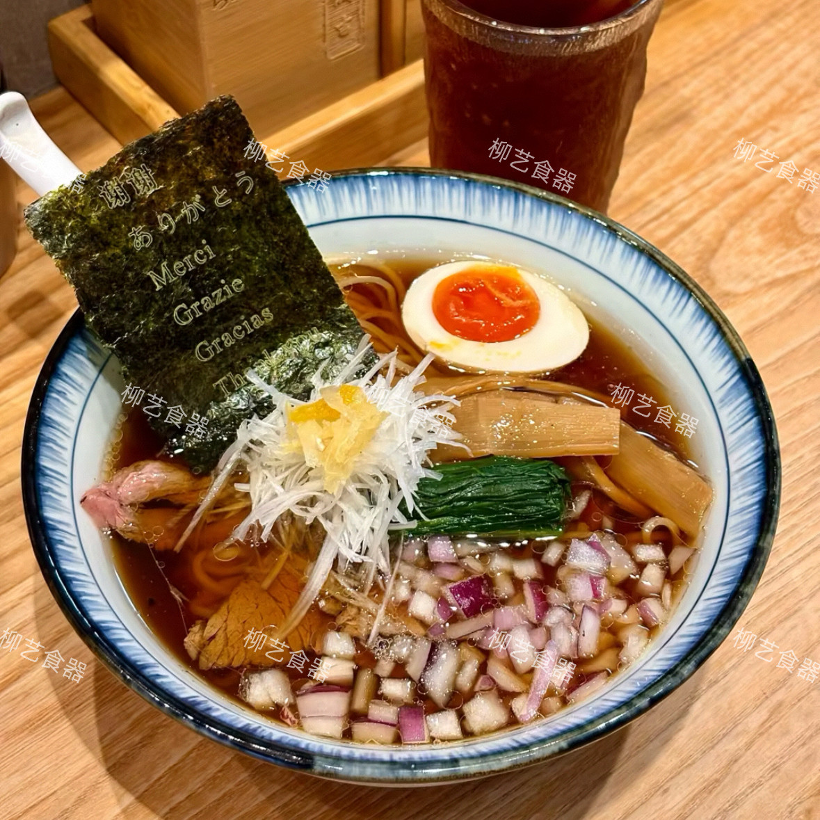 日本料理陶瓷餐具斗笠喇叭烧肉饭碗拉面碗鳗鱼饭碗混沌海鲜饭汤碗