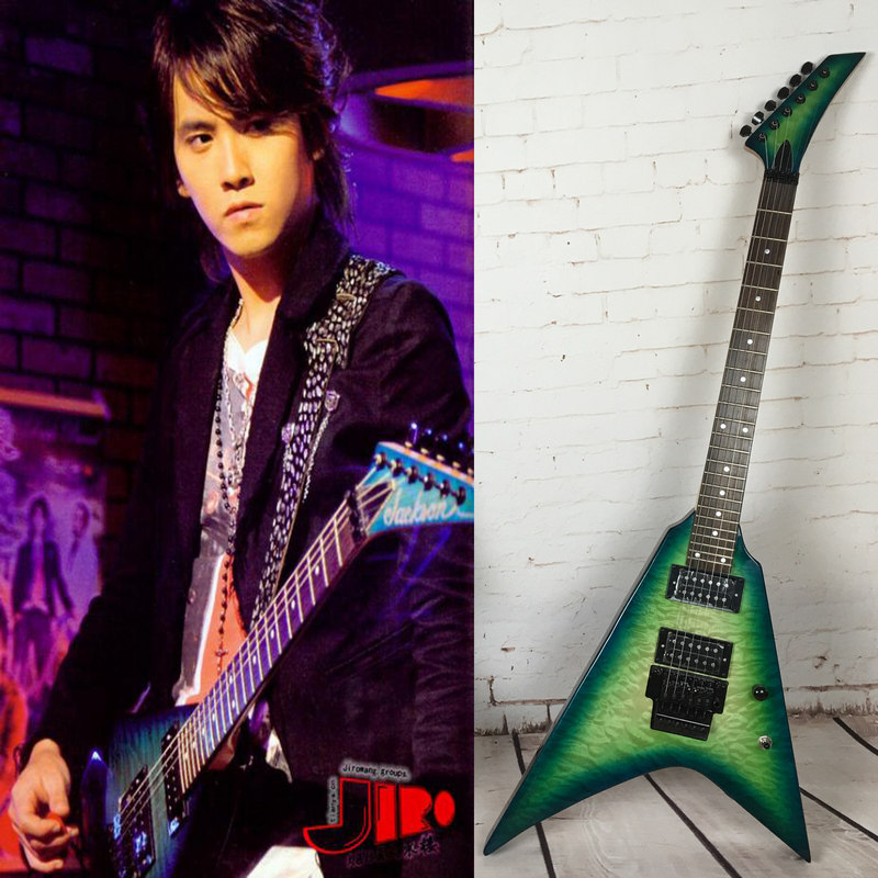 终极一家 东城卫陈德修 燕尾24品异形双摇电吉他 铁克无极电吉他