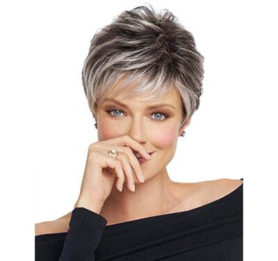 欧美假发渐变假头套玫瑰网中年女