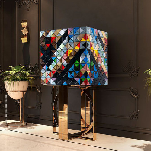 ZYCY轻奢彩绘餐边柜靠墙储藏柜