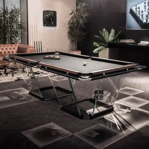 意式轻奢玻璃台球桌别墅家用客厅