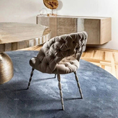 意式 真皮餐椅轻奢高级感设计师款 洽谈椅家用客厅不锈钢靠背化妆椅