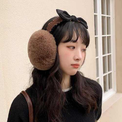 可爱蝴蝶结耳罩女冬季保暖防寒耳套耳包耳捂子学生骑车防风耳暖