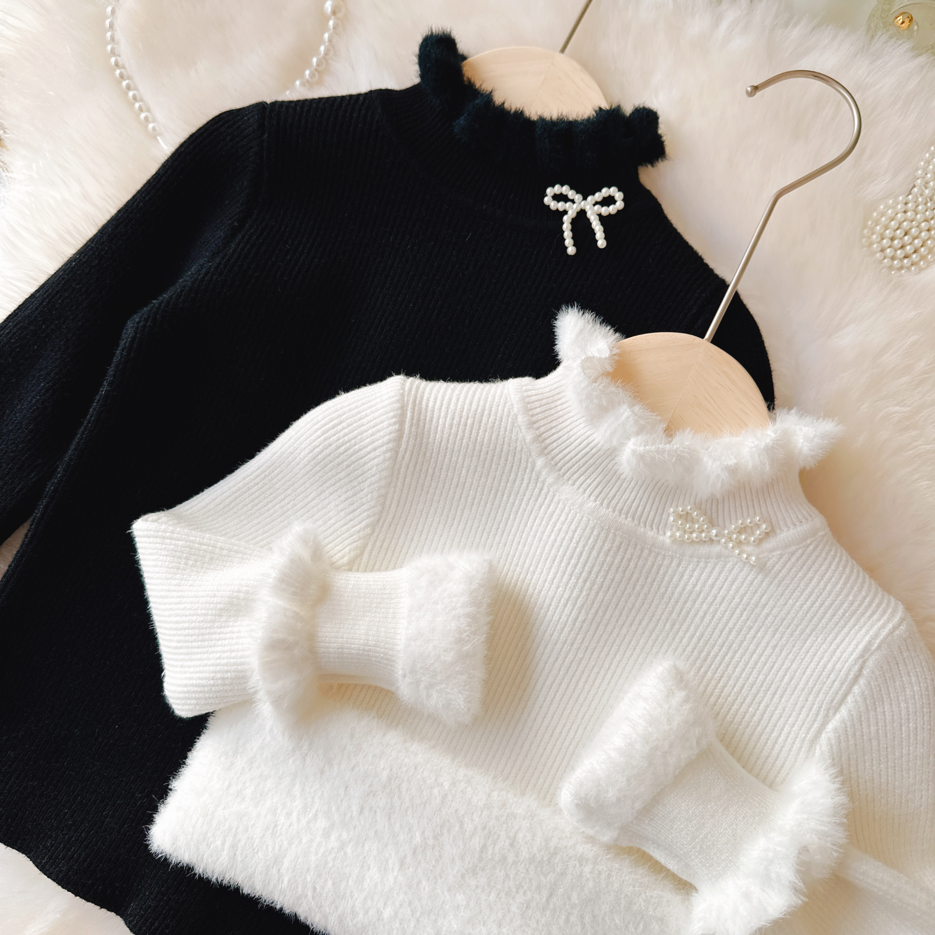 加厚儿童一体绒毛衣打底衫毛衣