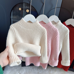 儿童毛衣高弹加厚2026冬新款宝宝毛衣不起球男童女童雪尼尔毛线衣