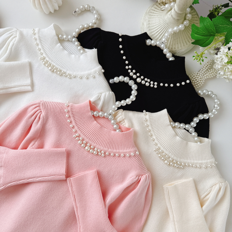 百搭秋冬女宝宝高弹打底毛衣修身