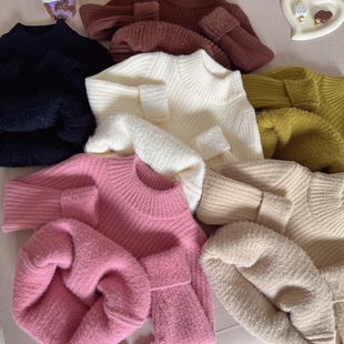 宝宝一体绒毛衣圆领男童女童加绒打底毛衫儿童针织衫打底毛衫加厚